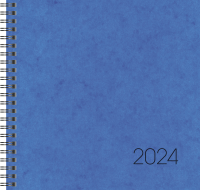 BRUNNEN Wochenkalender 2024 1 Woche / 2 Seiten 21 x 20,5 cm blau 10-76601304