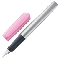 LAMY nexx Füllhalter rose Aluminium ergonomischer Schulfüller mit Stahlfeder M - mittel und LAMY T10 Patrone