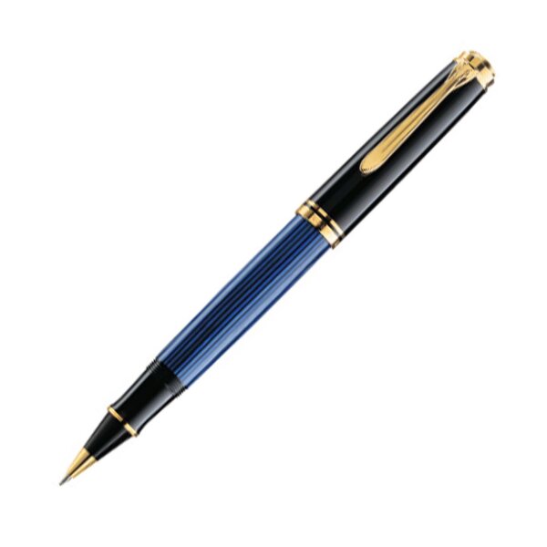 PELIKAN Tintenroller Souverän R400 schwarz-blau, -,hochwertiger Rollerball im Geschenk-Etui, 997502