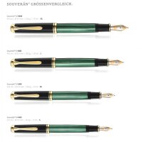PELIKAN Füllhalter Souverän M400 schwarz-rot  - hochwertiger Kolbenfüllhalter mit Goldfeder