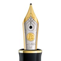 PELIKAN Füllhalter Souverän M400 schwarz-rot EF-Goldfeder - hochwertiger Kolbenfüllhalter im Geschenk-Etui