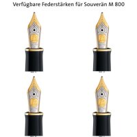 PELIKAN Füllhalter Souverän M800 schwarz-grün, F-Goldfeder,hochwertiger Kolbenfüllhalter im Geschenk-Etui, 995704