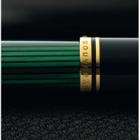 PELIKAN Füllhalter Souverän M1000 schwarz-grün - Kolbenfüllhalter mit Goldfeder